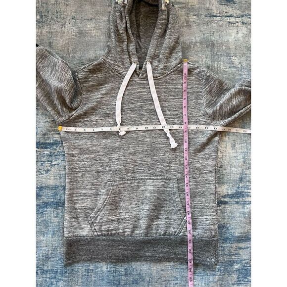 Reflex Heathered Gray Black Sequin LOVE Hoodie Women's Small - Picture 5 of 7